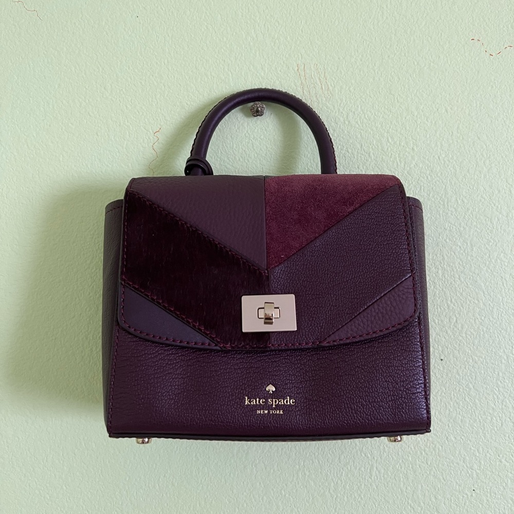 ✨ Kate Spade ✨ Plum Top-Handle Suede Leather Bag